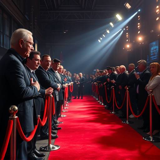 Acteurs et r√©alisateurs sur le tapis rouge lors d'une avant-premi√®re de film