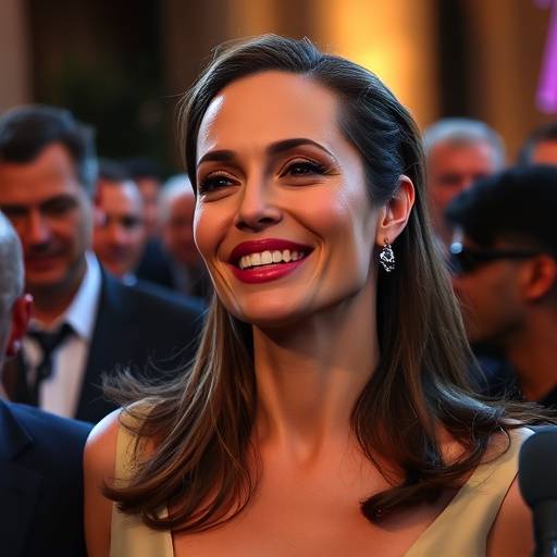 Angelina Jolie souriant lors d'un √©v√©nement caritatif √† Paris